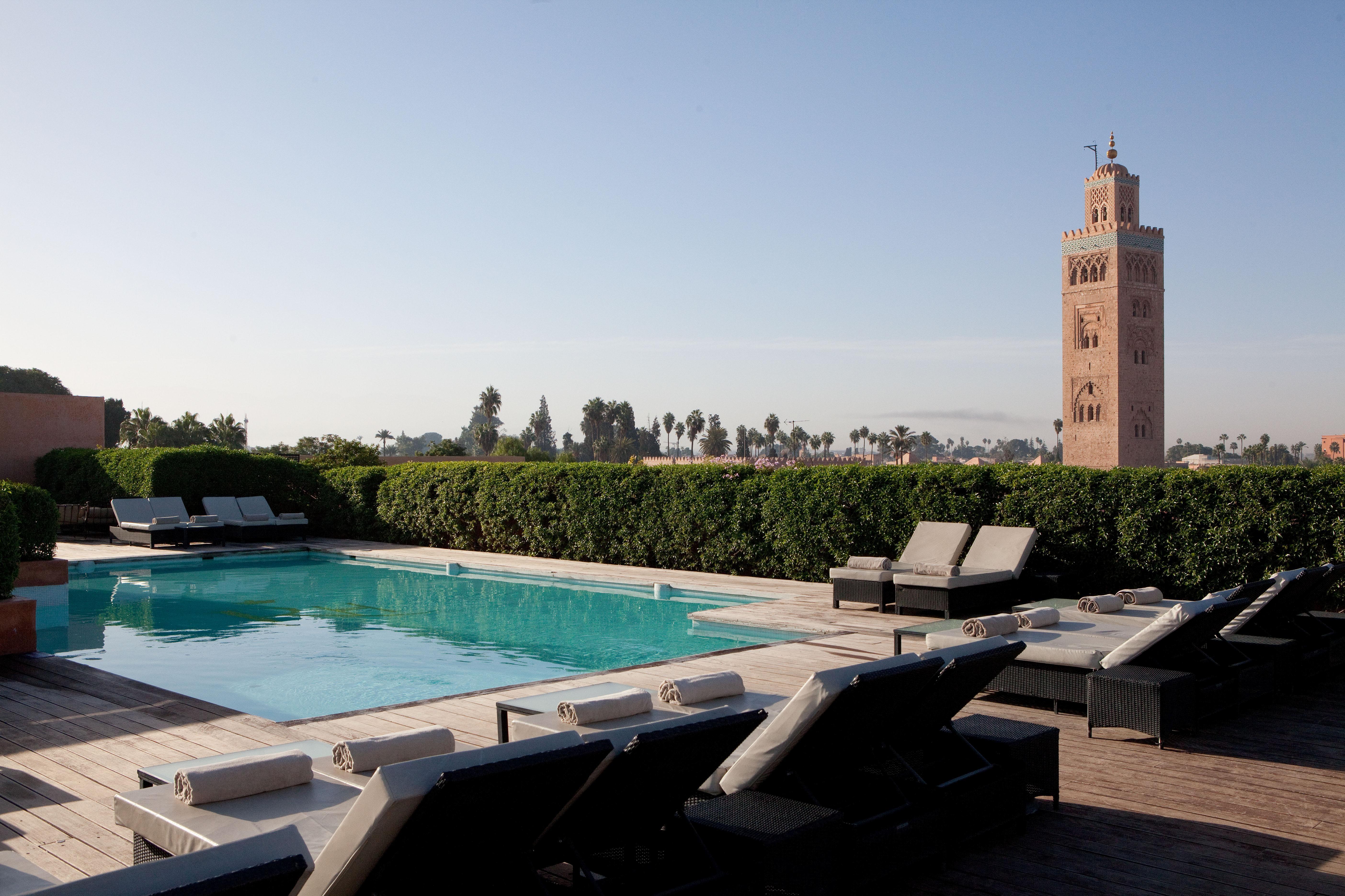 Hotel Les Jardins De La Koutoubia Marrakesh Esterno foto The swimming pool at the hotel